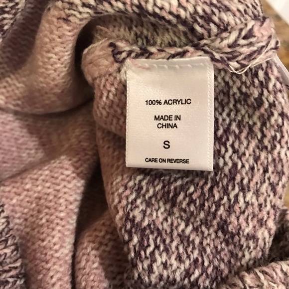 Soho New York Co Lace Up Sweater NEW Womens Size Small Colorblock Pink Lavender - Picture 14 of 14